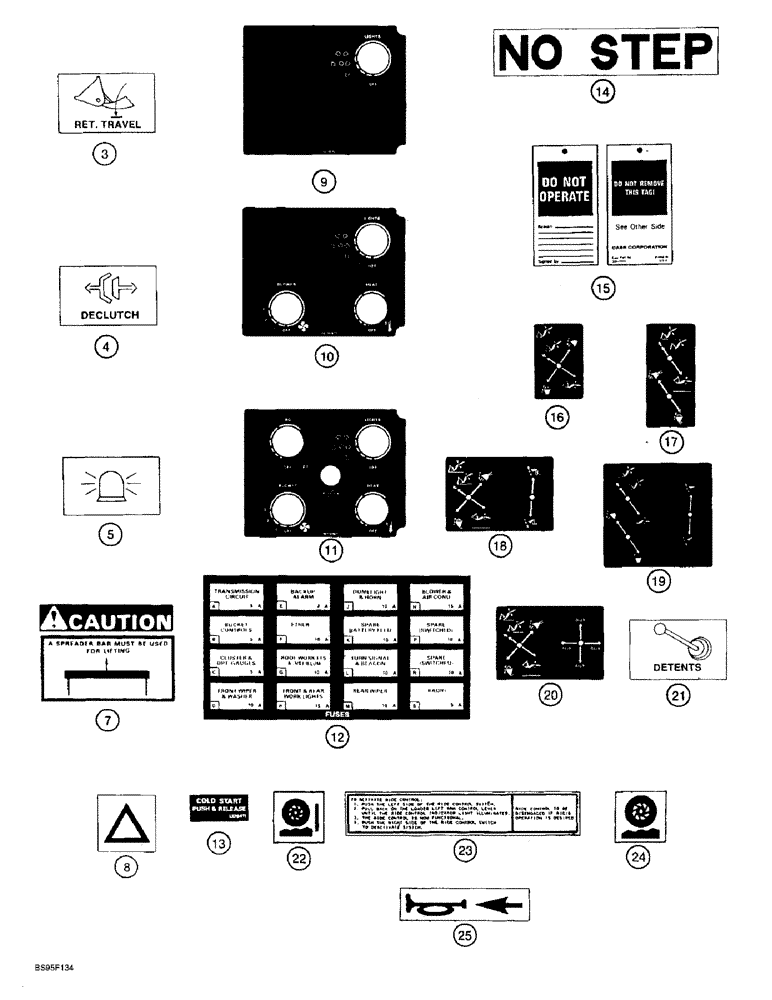 Схема запчастей Case 821B - (9-100) - DECALS (09) - CHASSIS/ATTACHMENTS