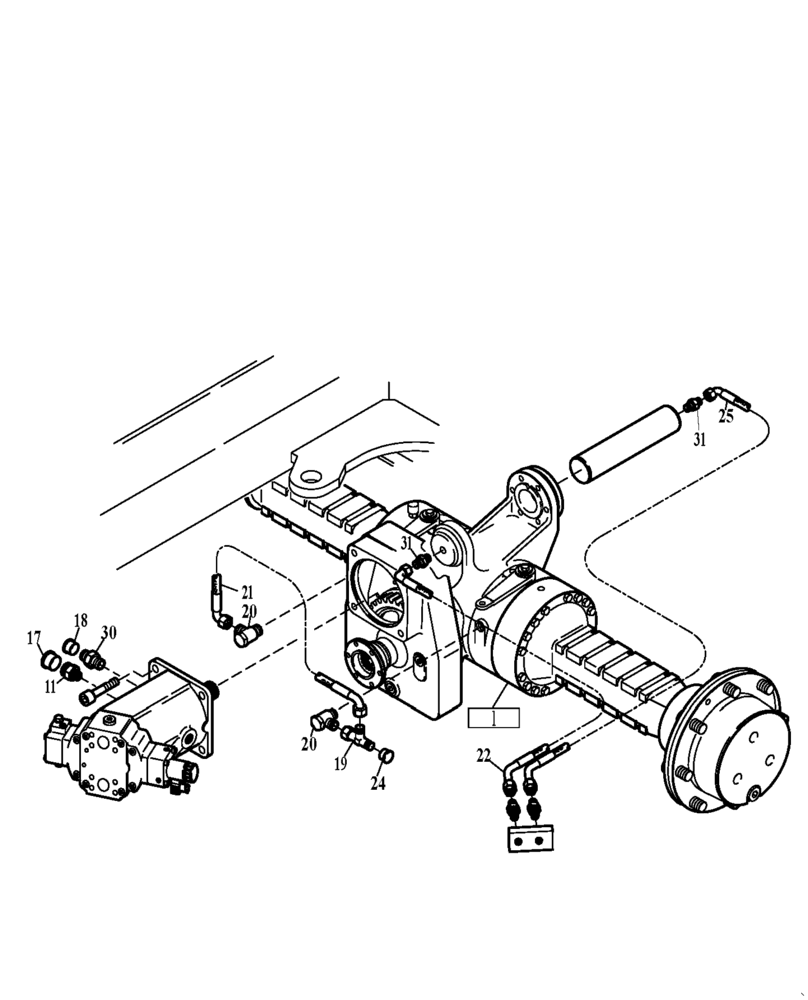 Схема запчастей Case 321D - (02.020[002]) - REAR AXLE INSTALLATION STANDARD (S/N 591052-UP) No Description