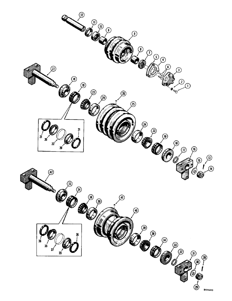 Схема запчастей Case 1000D - (172) - TRACK ROLLERS, D36354 TRACK CARRIER ROLLER (04) - UNDERCARRIAGE