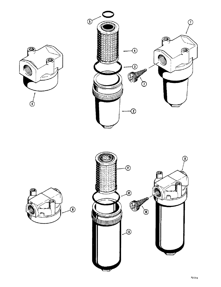 Схема запчастей Case 33S - (160) - HYDRAULIC OIL FILTERS, D32254 HYDRAULIC OIL FILTER, (USED BEFORE SN 4161201) 