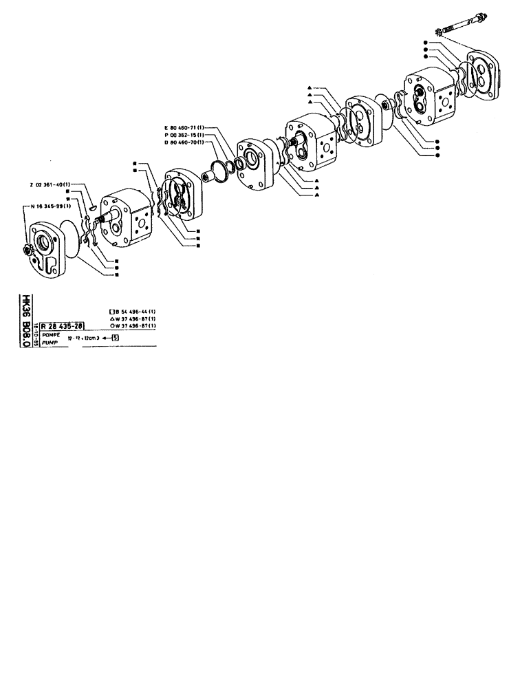 Схема запчастей Case 90BCL - (257) - PUMP 12+12+12CM³ (07) - HYDRAULIC SYSTEM