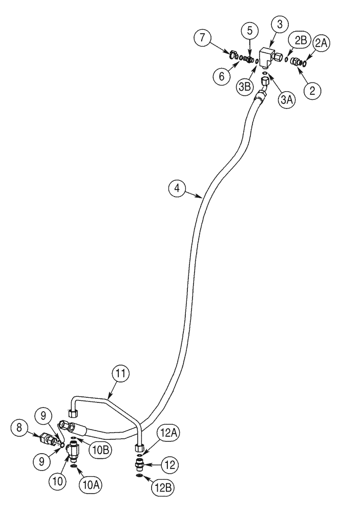 Схема запчастей Case 621D - (07-07) - HYDRAULICS - BRAKE, MAIN, MAIN BRAKE VALVE TO REAR AXLE (07) - BRAKES