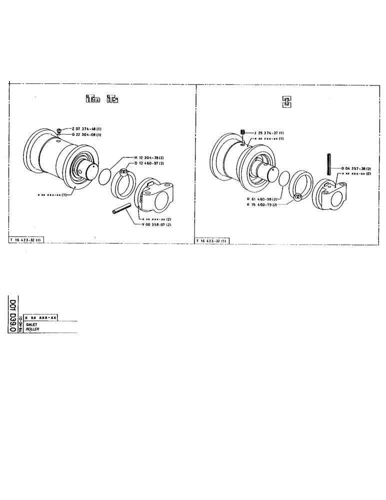 Схема запчастей Case 220 - (B-044) - ROLLER (04) - UNDERCARRIAGE