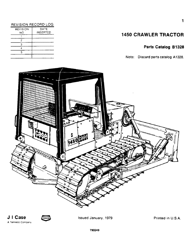 Схема запчастей Case 1450 - (001) - REVISION RECORD LOG (00) - PICTORIAL INDEX