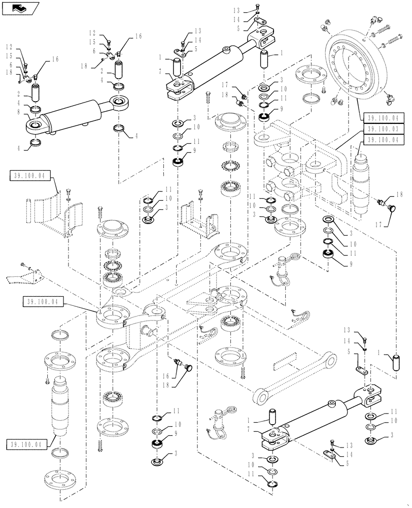 Схема запчастей Case DV207 - (41.216.01) - STEERING AND CRAB CYLINDER INSTALLATION (41) - STEERING