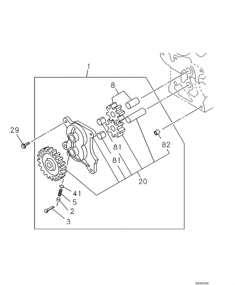 Схема запчастей Case CX330 - (02-051-01[01]) - OIL PUMP (02) - ENGINE