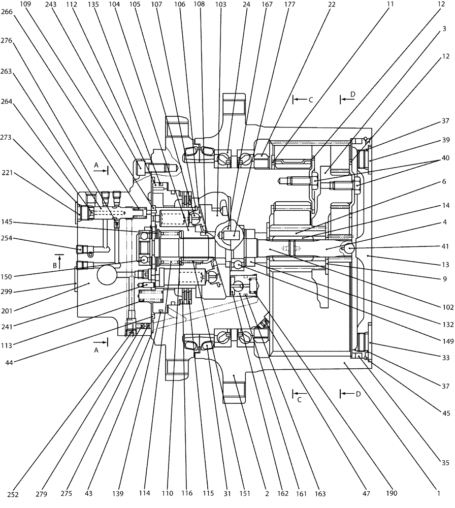 Схема запчастей Case CX50B - (07-021) - MOTOR ASSY (PROPELLING) (35) - HYDRAULIC SYSTEMS
