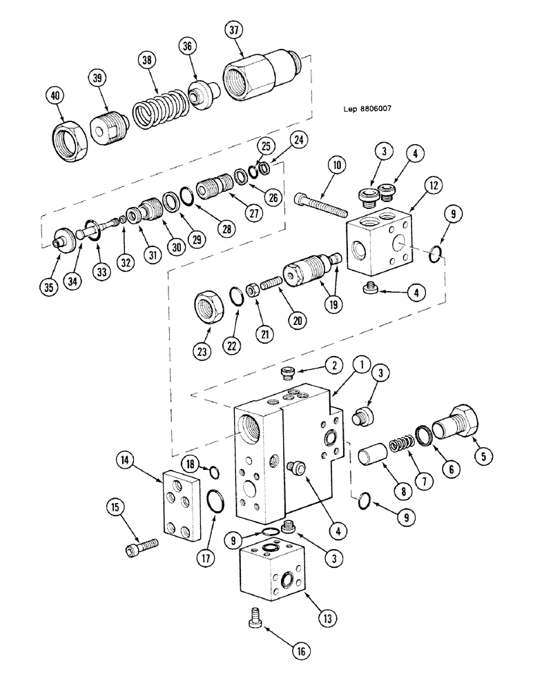 Схема запчастей Case 688C - (8G-122) - BOOM CYLINDERS SAFETY VALVE, (-10663) (07) - HYDRAULIC SYSTEM