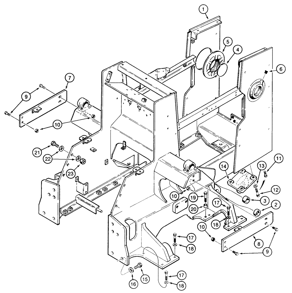 Схема запчастей Case 855E - (9-024) - MAIN FRAME FOR DOZER MODELS (09) - CHASSIS/ATTACHMENTS