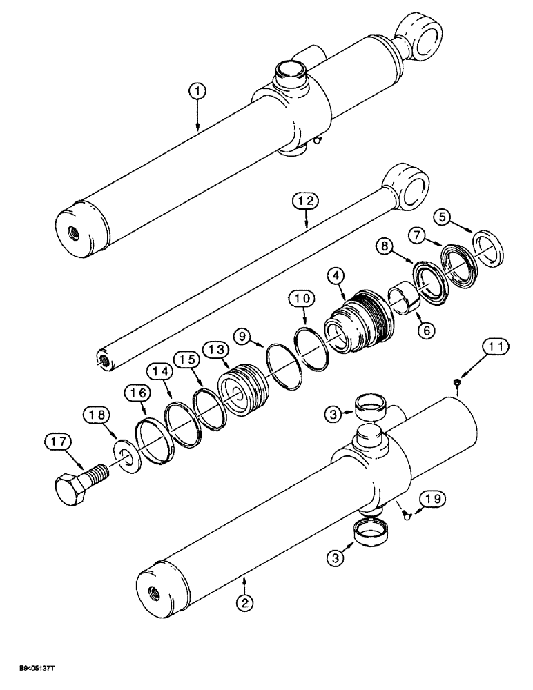 Схема запчастей Case 580SL - (8-148) - LOADER BUCKET CYLINDERS (08) - HYDRAULICS