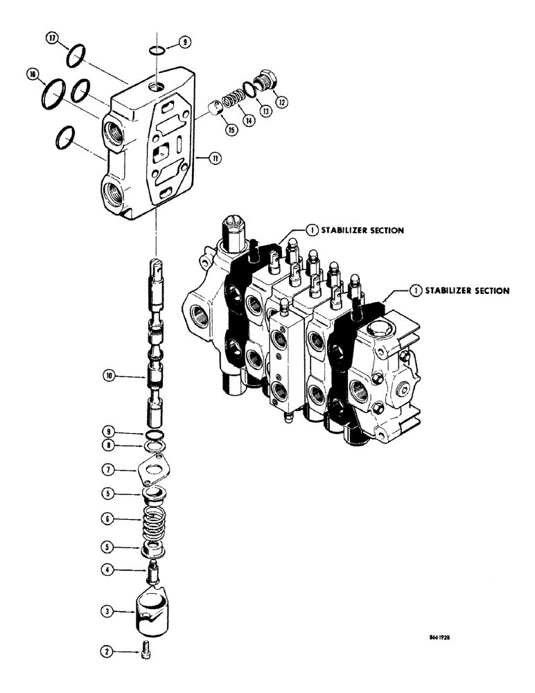 Схема запчастей Case 680CK - (242) - D40754 BACKHOE STABILIZER SECTION (84) - BOOMS, DIPPERS & BUCKETS
