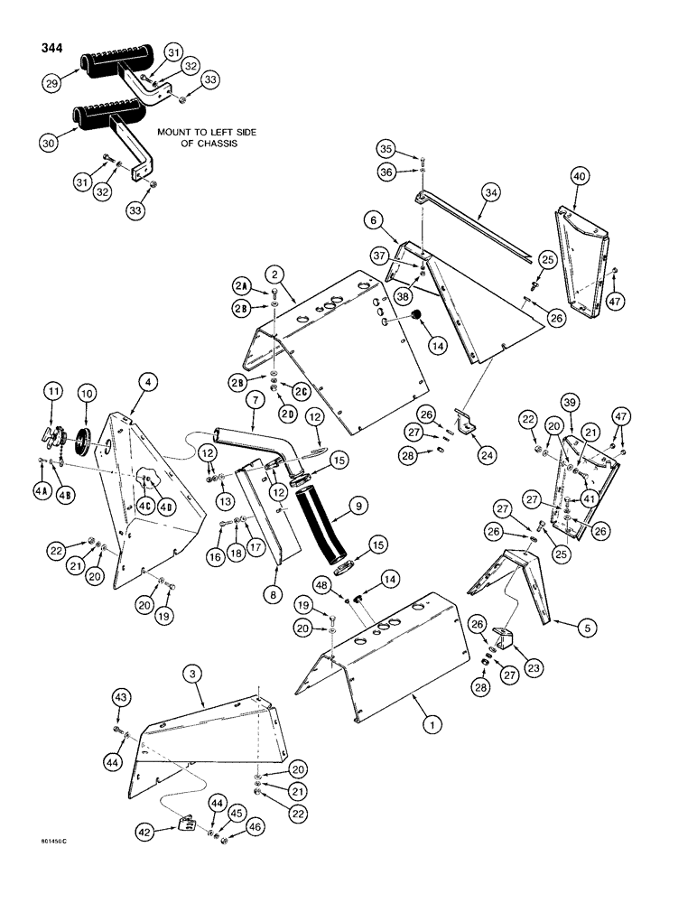 Схема запчастей Case 680H - (344) - FENDERS AND STEPS (09) - CHASSIS/ATTACHMENTS