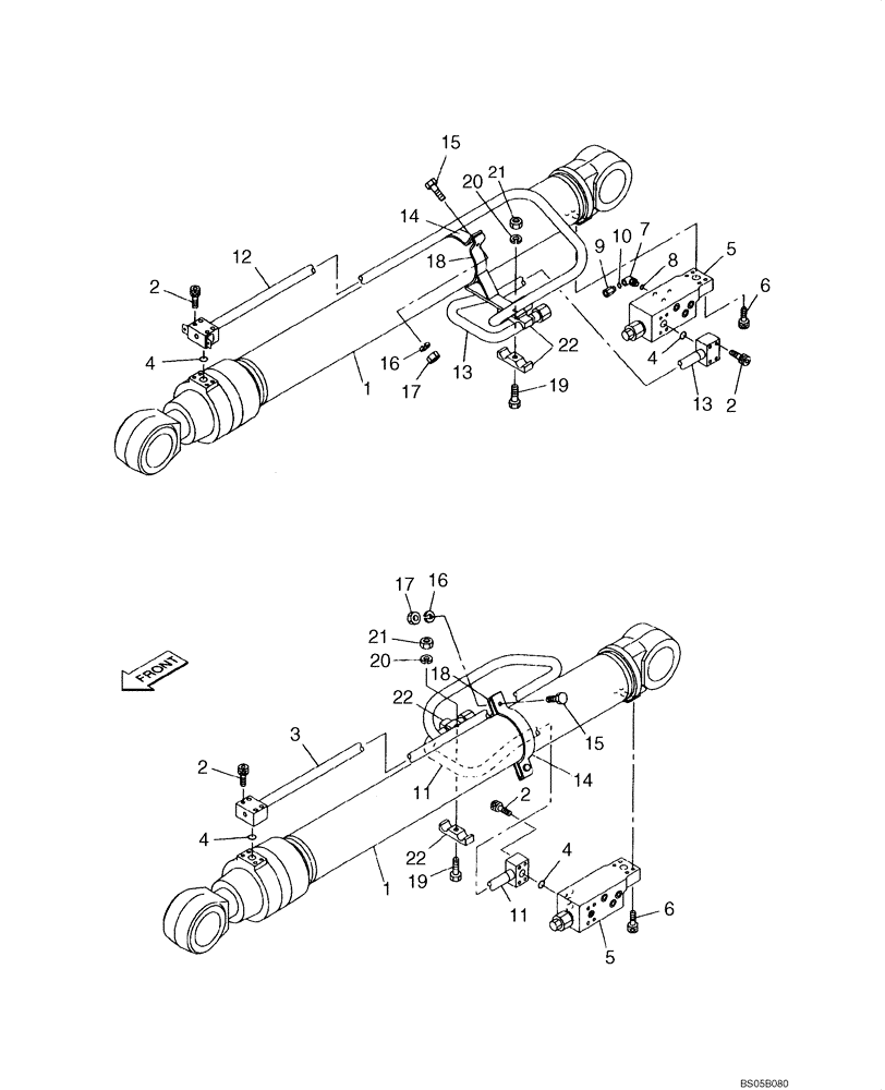 Схема запчастей Case CX225SR - (08-15) - HYDRAULICS - BOOM CYLINDER, MODELS WITH LOAD HOLD (08) - HYDRAULICS