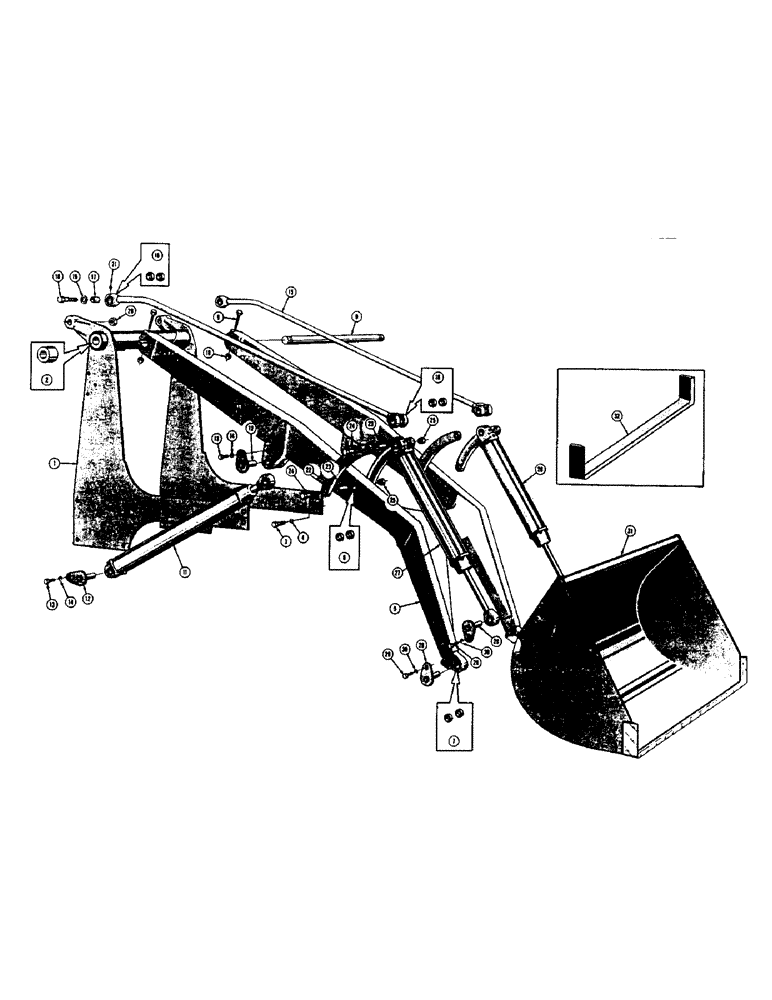Схема запчастей Case 320 - (10) - WHEEL LOADER FRAME, LIFT ARM, BUCKETS, AND CYLILNDERS (00) - COMPLETE MACHINE