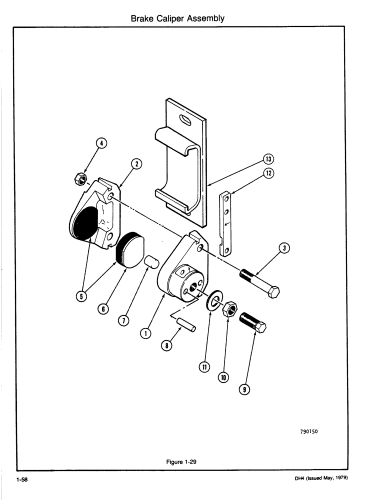 Схема запчастей Case DH4 - (1-58) - BRAKE CALIPER ASSEMBLY (33) - BRAKES & CONTROLS