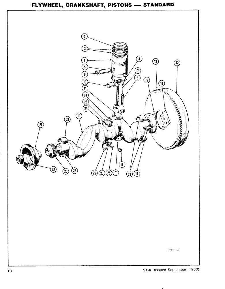 Схема запчастей Case DH7 - (10) - FLYWHEEL, CRANKSHAFT, PISTONS - STANDARD (10) - ENGINE