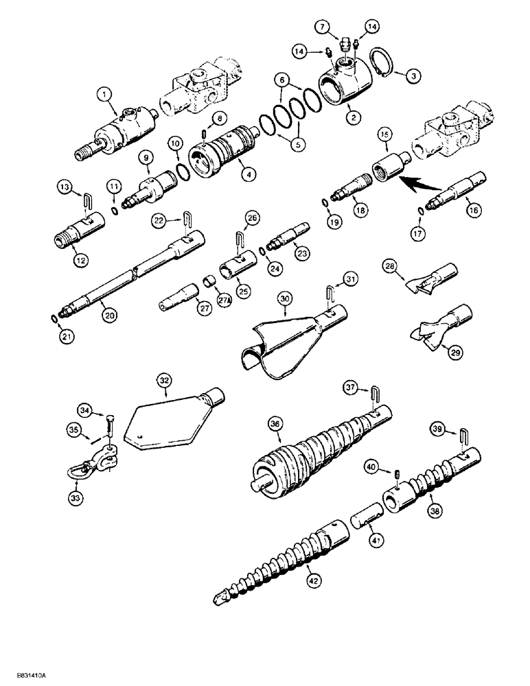 Схема запчастей Case 860 - (9-100) - HYDRA-BORER COUPLER AND BORING ATTACHMENTS - CONTINUED (09) - CHASSIS/ATTACHMENTS
