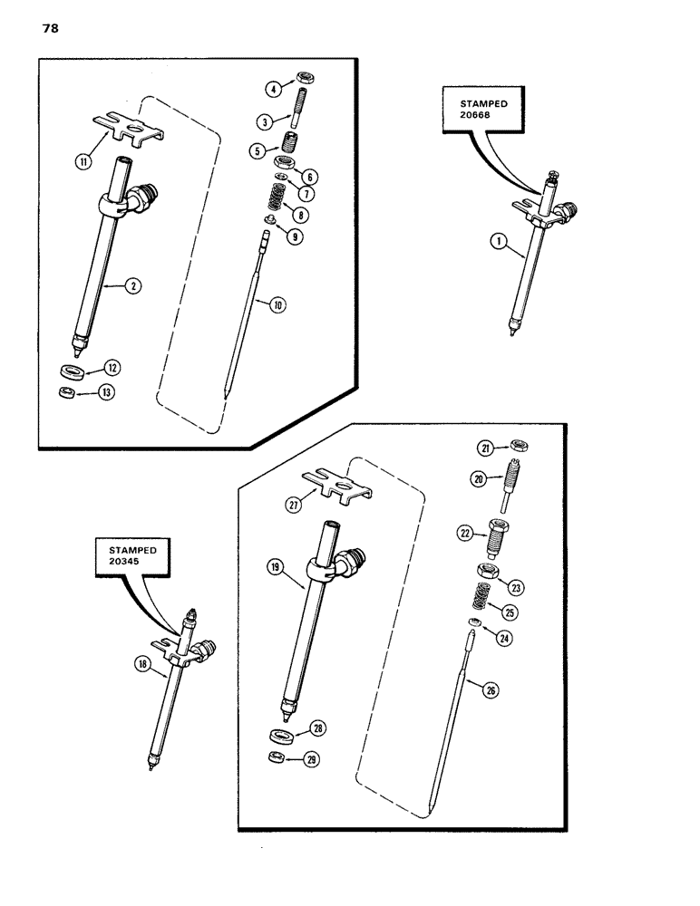 Схема запчастей Case 1150B - (078) - A138322 INJECTOR NOZZLE (02) - FUEL SYSTEM