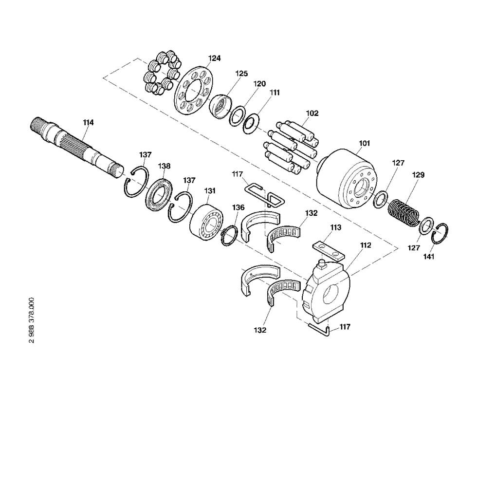 Схема запчастей Case 321D - (22.064[2988378000]) - DRIVE DEVICE PUMP (35) - HYDRAULIC SYSTEMS