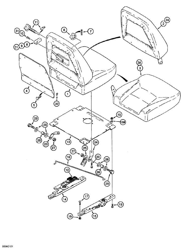 Схема запчастей Case 850G - (9-40) - STANDARD SEAT ASSEMBLY - WITHOUT SUSPENSION (05) - UPPERSTRUCTURE CHASSIS
