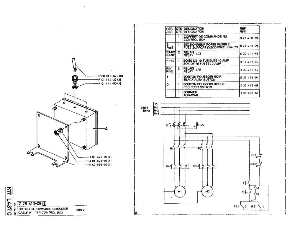 Схема запчастей Case 220B - (K17 L437.0) - CABLE WINDER CONTROL BOX - 380 V (05) - UPPERSTRUCTURE CHASSIS