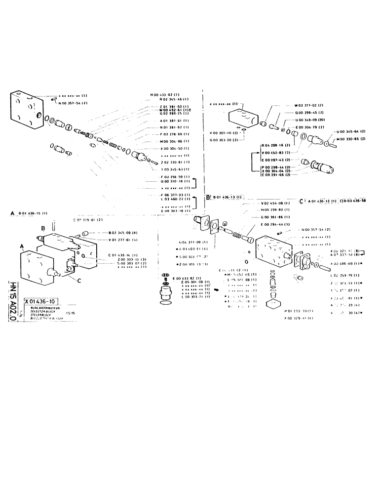 Схема запчастей Case GCK120 - (192) - SELECTOR BLOCK 