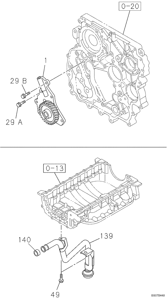 Схема запчастей Case CX160B - (02-30) - OIL PUMP (02) - ENGINE
