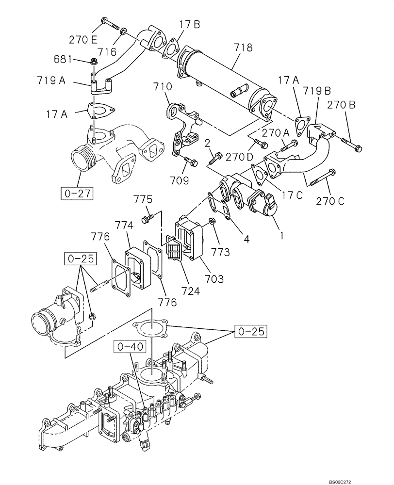 Схема запчастей Case CX330 - (02-057-01[01]) - EXHAUST GAS RECIRCULATION SYSTEM (02) - ENGINE