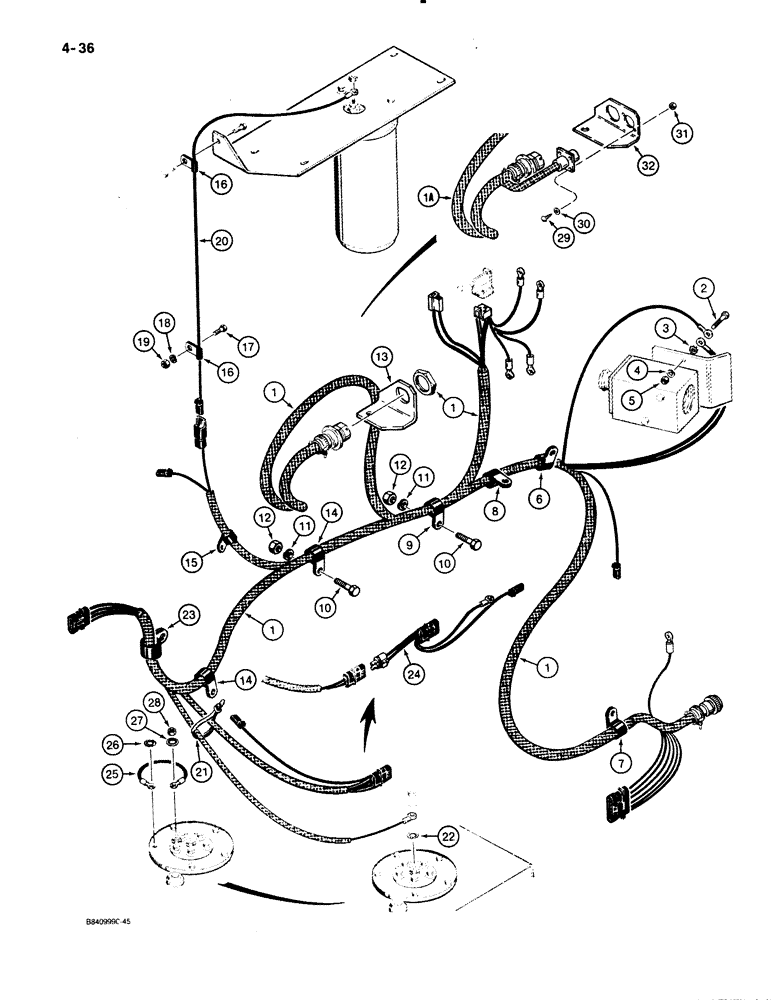 Схема запчастей Case W30 - (4-36) - ELECTRICAL SYSTEM, REAR HARNESS (04) - ELECTRICAL SYSTEMS