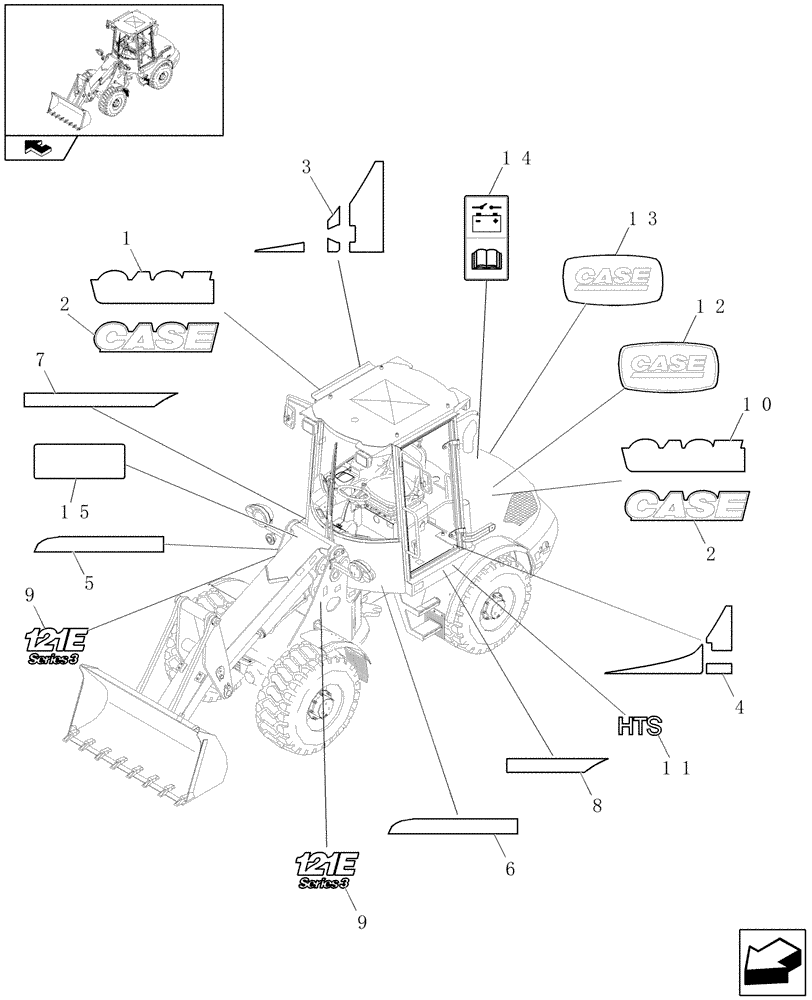 Схема запчастей Case 121E - (621/03[02]) - DECAL KIT DESIGN (HIGH SPEED) (08) - SHEET METAL/DECALS
