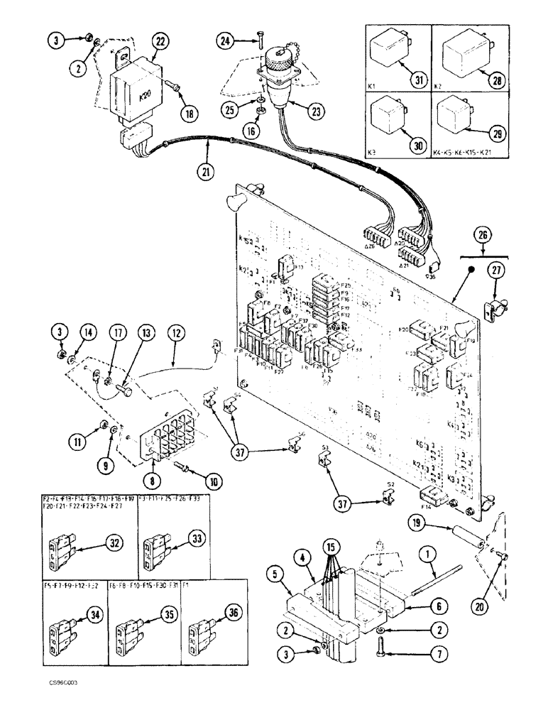 Схема запчастей Case 688BCK - (4-06) - ELECTRICAL CIRCUIT - OPERATORS COMPARTMENT, 688B CK (120301-120551, 120553) (06) - ELECTRICAL SYSTEMS