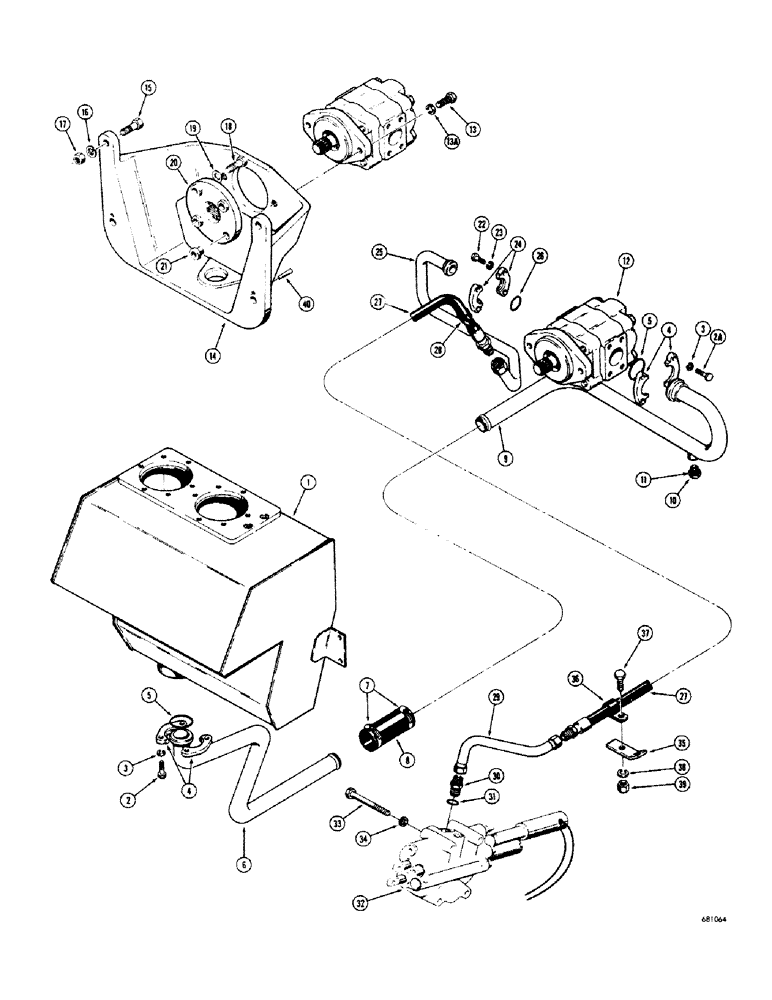 Схема запчастей Case 680CK - (204) - EQUIPMENT HYD., PUMP SUCTION & PRESSURE LINE HYD., USED ON TRAC. S.N. 91019050 & AFTER (84) - BOOMS, DIPPERS & BUCKETS
