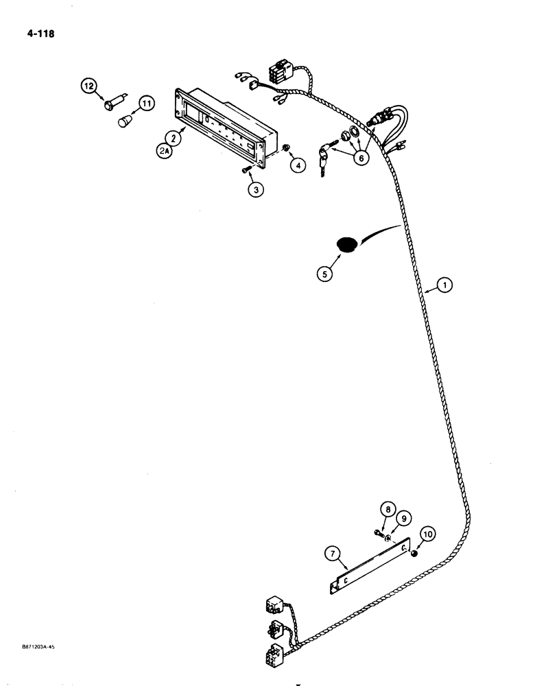 Схема запчастей Case 1825 - (4-118) - FRONT HARNESS AND INSTRUMENT CLUSTER (04) - ELECTRICAL SYSTEMS