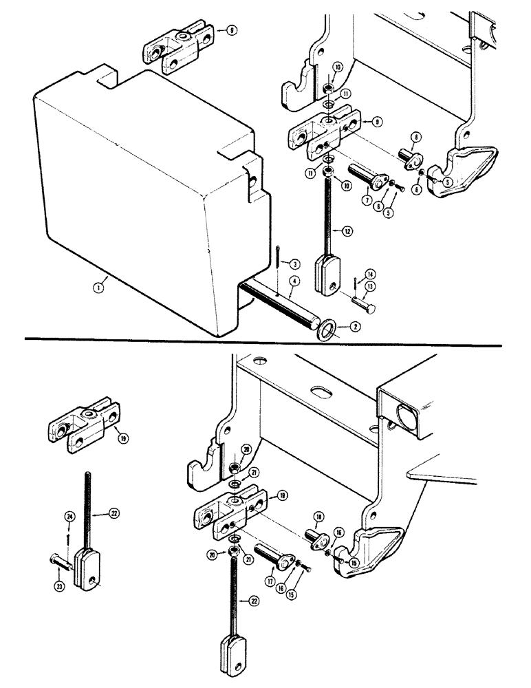 Схема запчастей Case 680CK - (186) - REAR COUNTERWEIGHT (39) - FRAMES AND BALLASTING