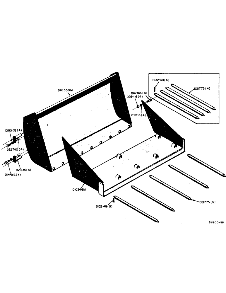 Схема запчастей Case UTILITY - (42) - MANURE FORK, TINES, AND DIRT PLATE, ATTACHMENTS 