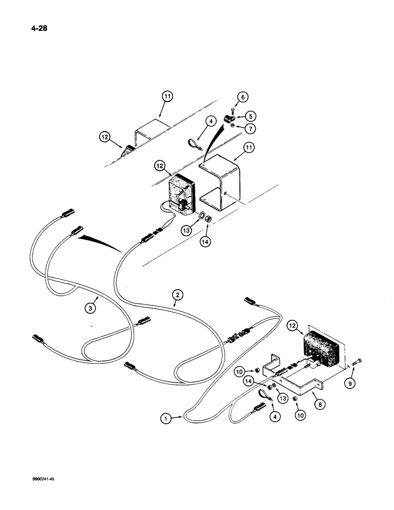 Схема запчастей Case 1085C - (4-28) - WORK LAMPS AND HARNESSES (04) - ELECTRICAL SYSTEMS