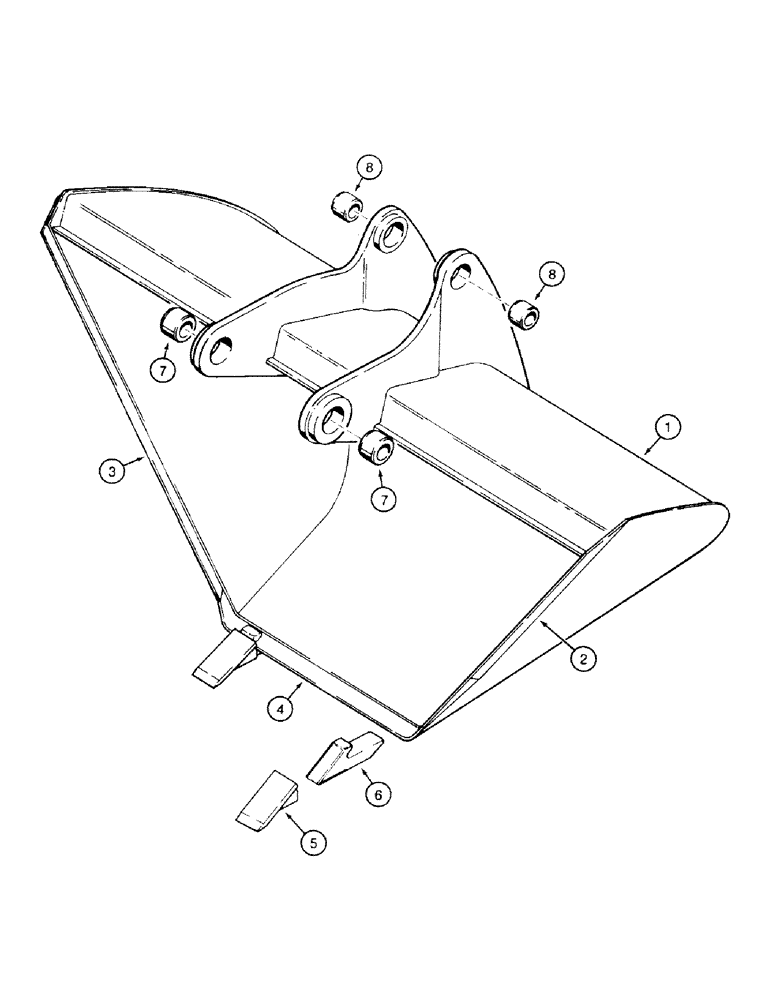 Схема запчастей Case 580SK - (9-084) - BACKHOE BUCKET, DITCH DIGGING BUCKET (09) - CHASSIS/ATTACHMENTS