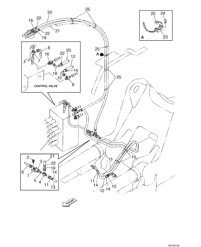 Схема запчастей Case CX225SR - (08-30) - PILOT CONTROL LINES - MODELS WITH LOAD HOLD (08) - HYDRAULICS