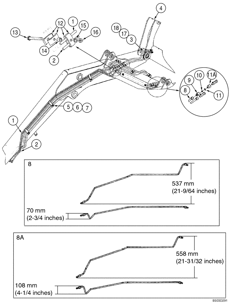Схема запчастей Case 590SM - (08-22) - HYDRAULICS - COUPLER, LOADER TOOL QUICK (08) - HYDRAULICS