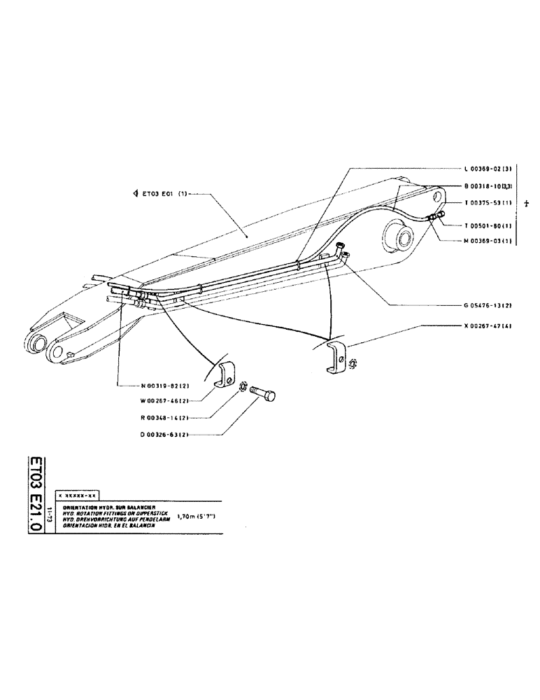 Схема запчастей Case TC45 - (105) - HYD. ROTATION FITTINGS ON DIPPERSTICK 