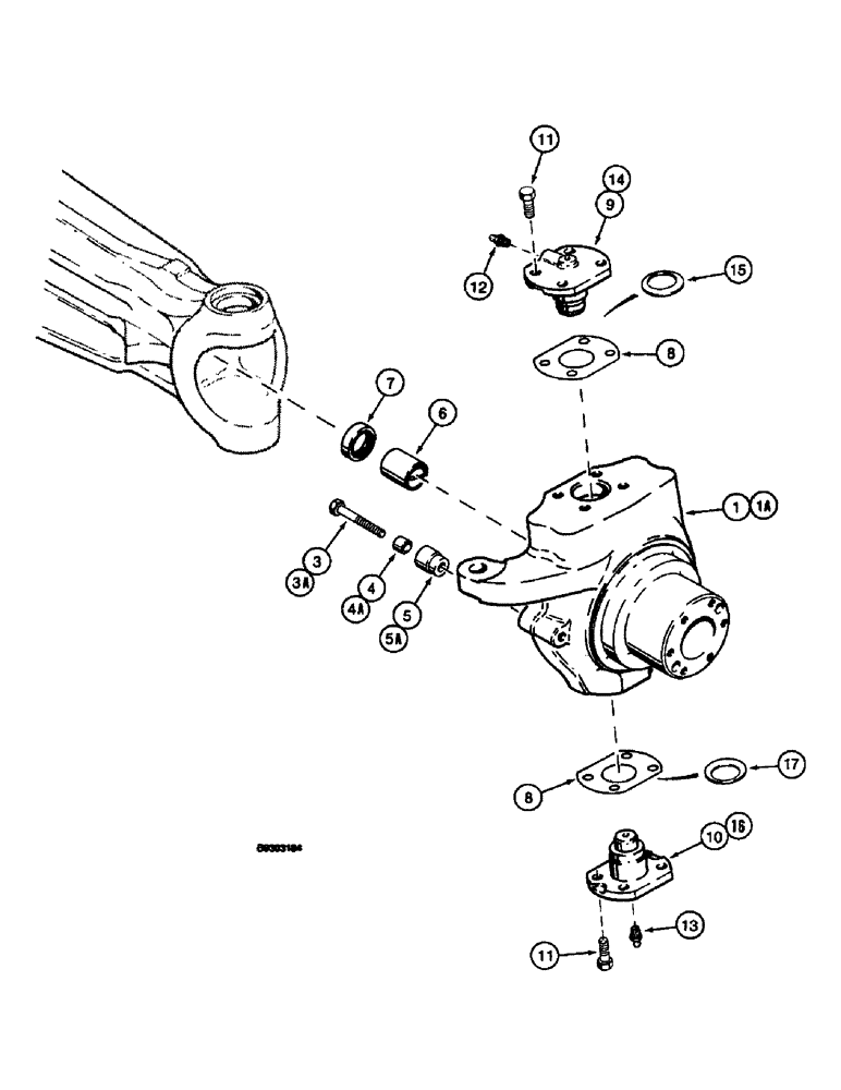 Схема запчастей Case 660 - (6-40) - FRONT AND REAR DRIVE AXLE - H672824, SWIVEL HOUSING (06) - POWER TRAIN