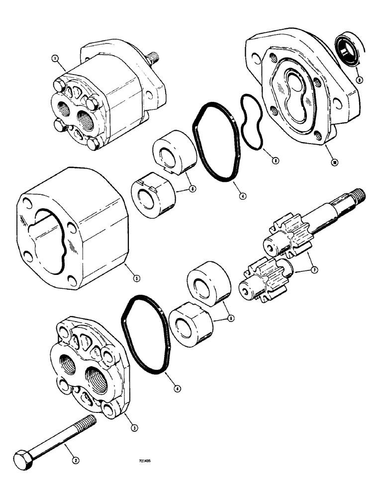 Схема запчастей Case 475 - (102) - R25696 TRANSMISSION CHARGING PUMP (21) - TRANSMISSION