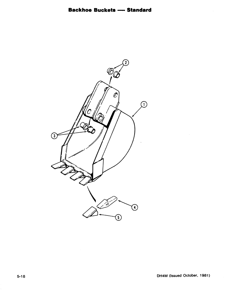 Схема запчастей Case DH4B - (5-18) - BACKHOE BUCKETS - STANDARD (84) - BOOMS, DIPPERS & BUCKETS