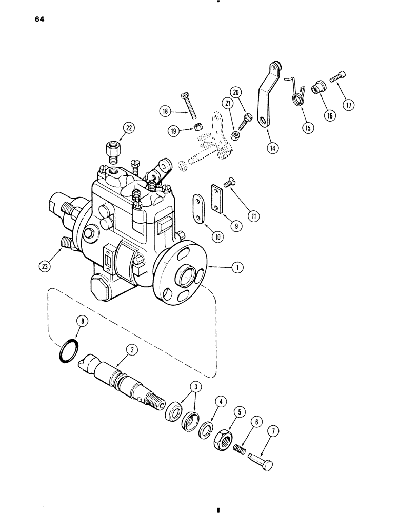 Схема запчастей Case W11 - (064) - INJECTION PUMP, 207 DIESEL ENGINE, ENGINE SERIAL NO. 4310686 AND AFTER (03) - FUEL SYSTEM