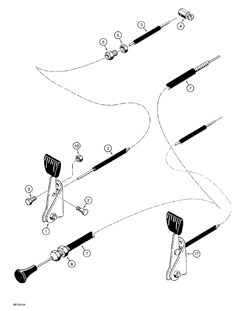 Схема запчастей Case TF300 - (3-4) - THROTTLE CONTROL AND LINKAGE (03) - FUEL SYSTEM