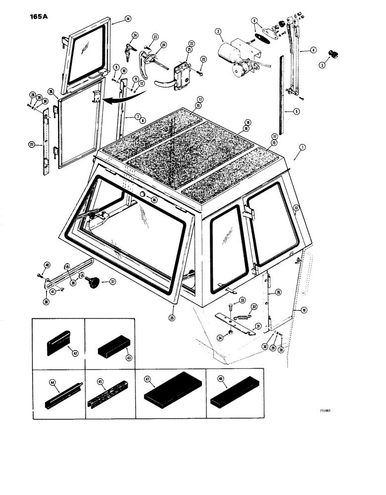 Схема запчастей Case W14 - (165A) - L50462 AND L50581 CABS, DOORS, WINDOWS AND RELATED PARTS (09) - CHASSIS