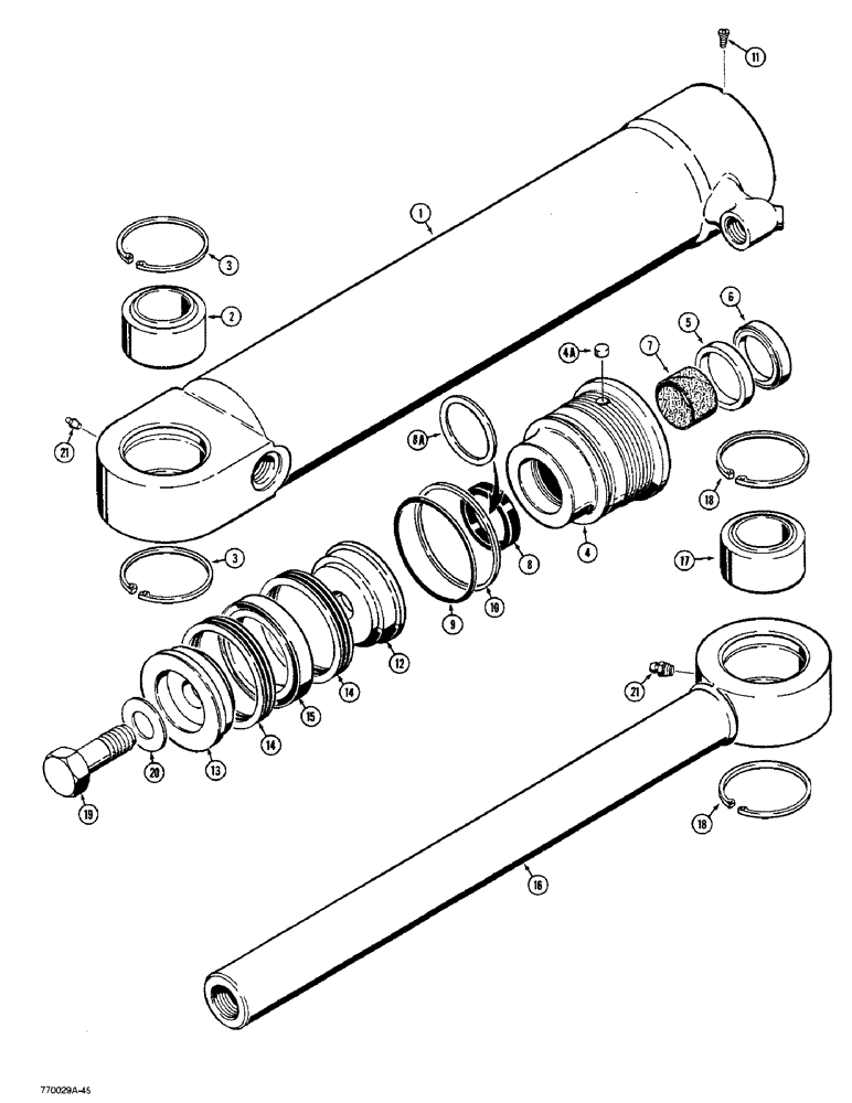 Схема запчастей Case W36 - (5-220) - G100743 STEERING CYLINDERS, GLAND OR TUBE IS STAMPED WITH CYLINDER PART NUMBER (05) - STEERING
