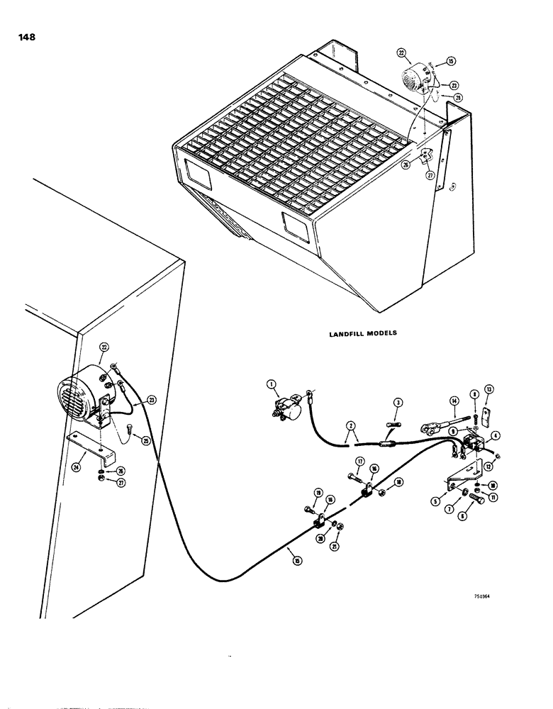 Схема запчастей Case W26B - (148) - BACKUP ALARM (04) - ELECTRICAL SYSTEMS