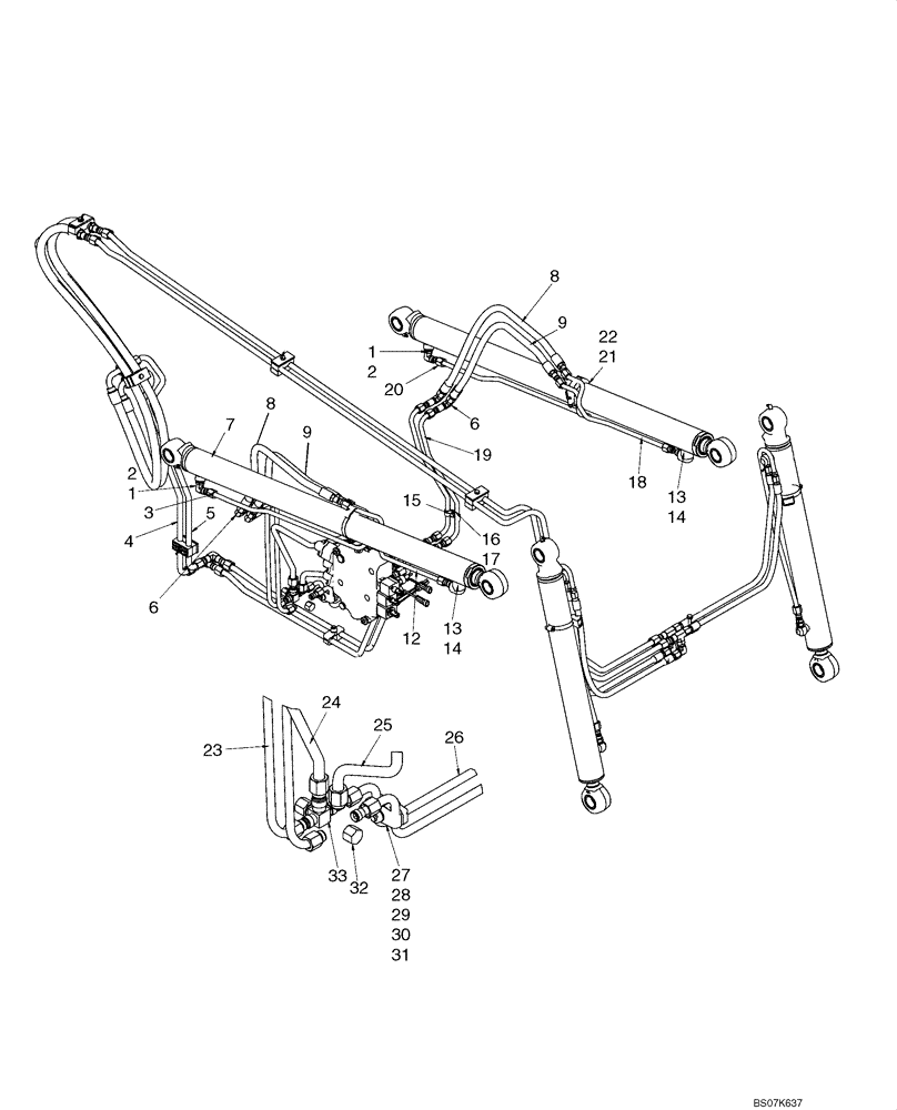 Схема запчастей Case 435 - (08-01) - HYDRAULICS - LOADER LIFT (08) - HYDRAULICS