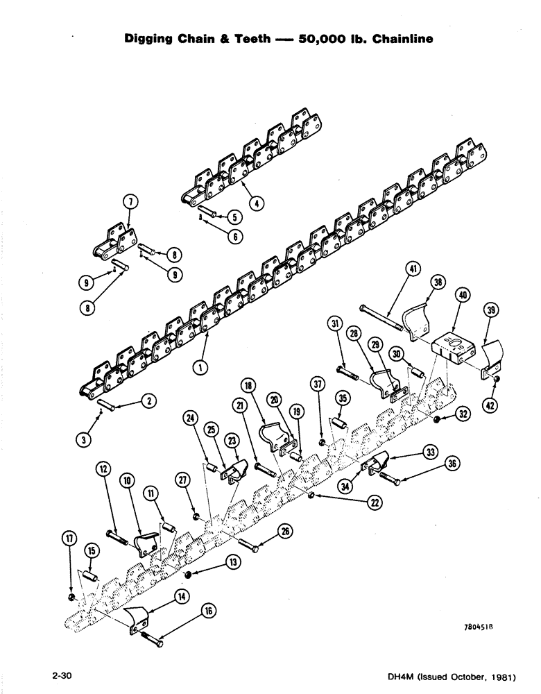 Схема запчастей Case DH4 - (2-30) - DIGGING CHAIN & TEETH - 50,000 LB. CHAINLINE (89) - TOOLS